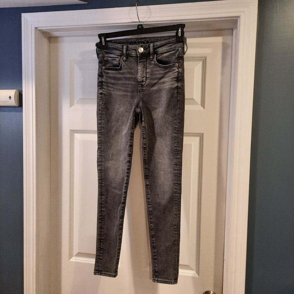 American Eagle Jeans Womens 4 Gray‎ Hi-Rise Jegging Skinny Soft Knit Stretch